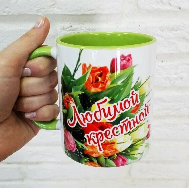 бокалы на заказ Фотопечать на кружке для крестной