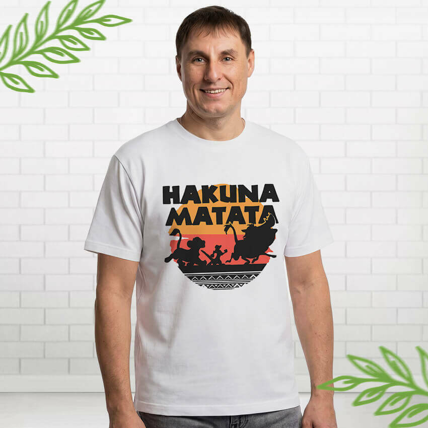Футболка белая мужская с печатью